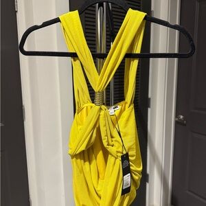 Vibrant Yellow Draped Shirt